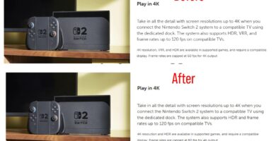 Nintendo Switch 2 promotional image with VRR feature highlighted