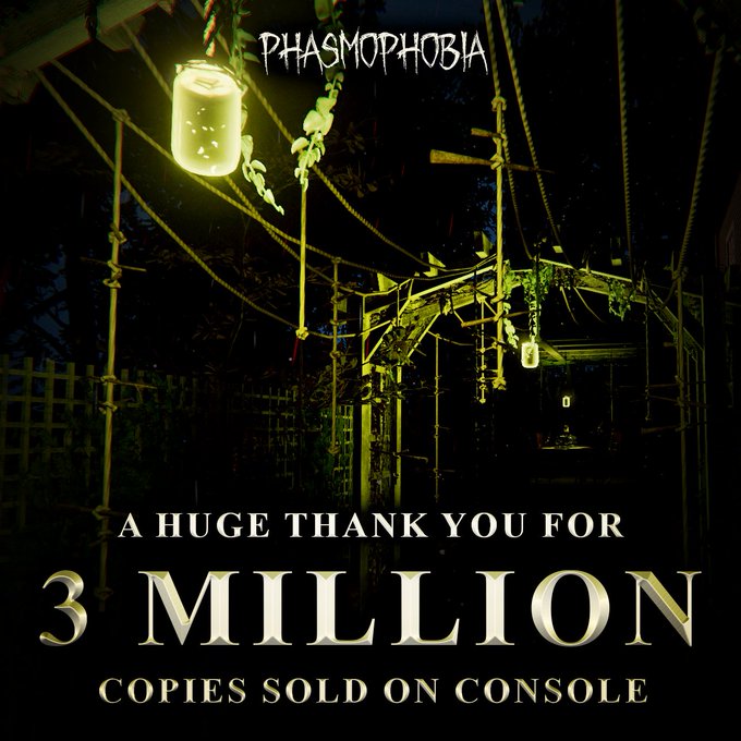 Phasmophobia celebrates 3 million console sales with a spooky image