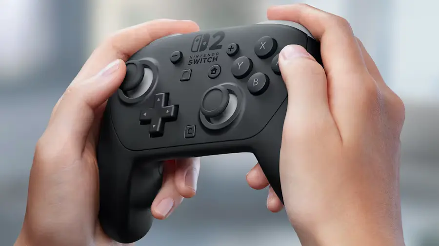 Nintendo Switch 2 Pro Controller with an ergonomic design and advanced features.