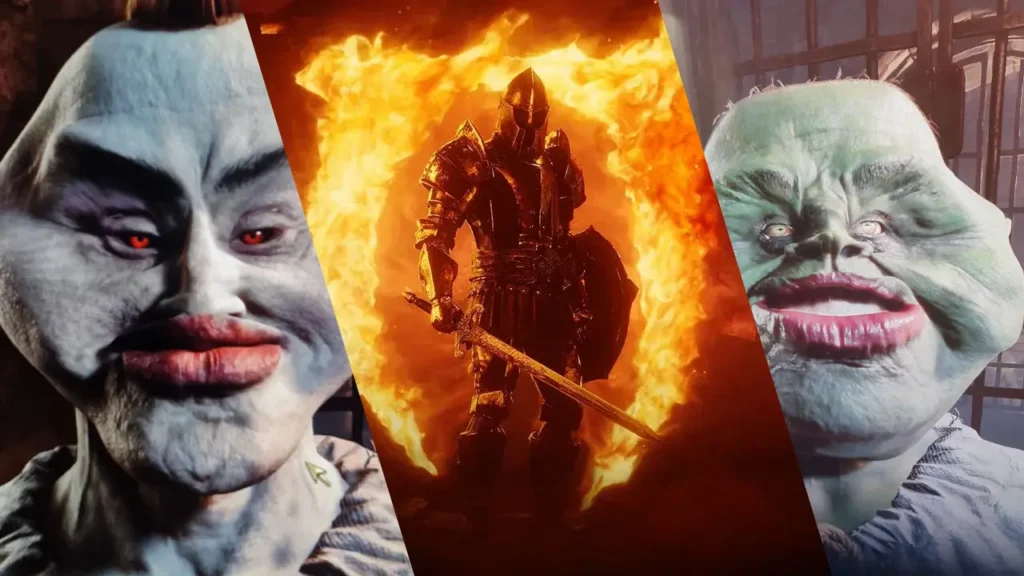A fan-made monster character in Oblivion Remastered with exaggerated facial features