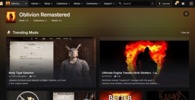 NexusMods page showing over 700 Oblivion Remastered mods available