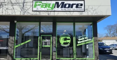 PayMore storefront opening in a former GameStop location with new signage and interior upgrades