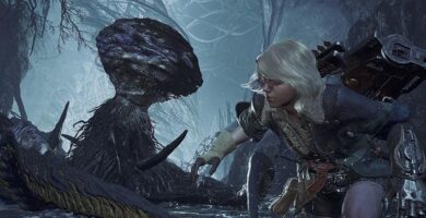 Monster Hunter Wilds hunter facing off against a Tempered Xu Wu during a limited-time event quest
