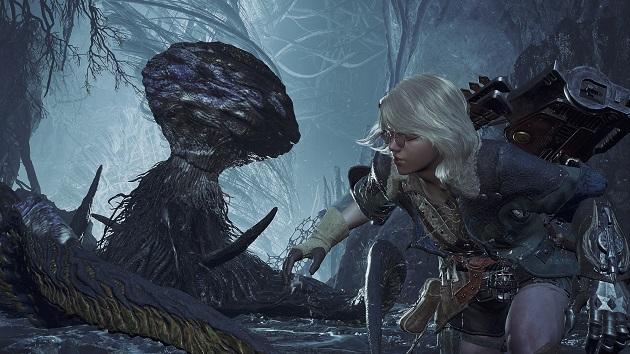 Monster Hunter Wilds hunter facing off against a Tempered Xu Wu during a limited-time event quest
