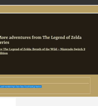 Nintendo Switch 2 Zelda games cloud save not supported notice