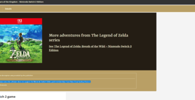 Nintendo Switch 2 Zelda games cloud save not supported notice