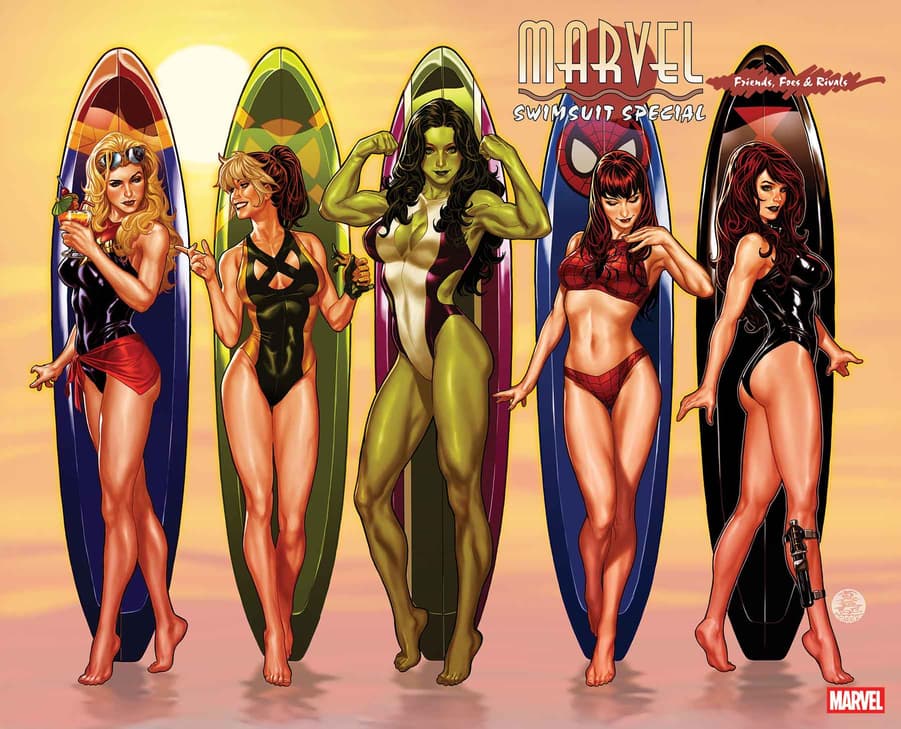 Marvel superheroes in summer swimwear skins from Marvel Rivals 2025 update