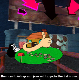 Colorful screenshot from ENA: Dream BBQ showing surreal dream-like visuals