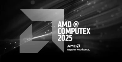 Official AMD Radeon RX 9060 XT specs table displayed at Computex 2025