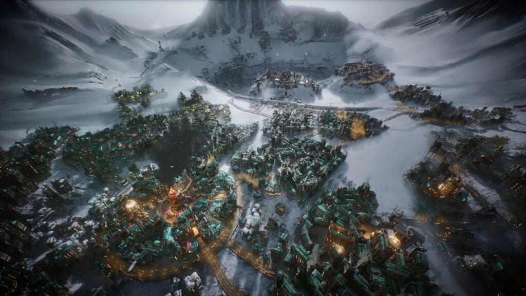 Frostpunk 2 gameplay showing new map The Pit and updated Generator UI