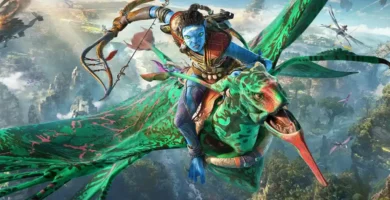 Screenshot of Avatar Frontiers of Pandora showcasing lush Pandora environment with Na’vi character