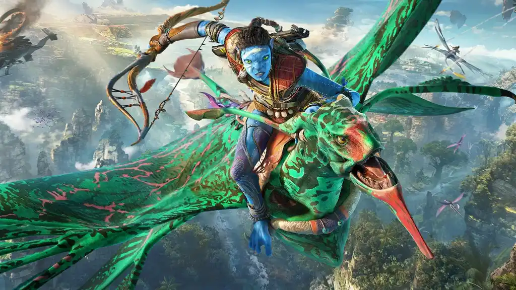 Screenshot of Avatar Frontiers of Pandora showcasing lush Pandora environment with Na’vi character