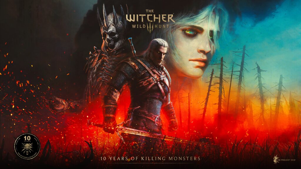 Geralt, Ciri, and the Wild Hunt in new anniversary artwork teased by CD Projekt Red