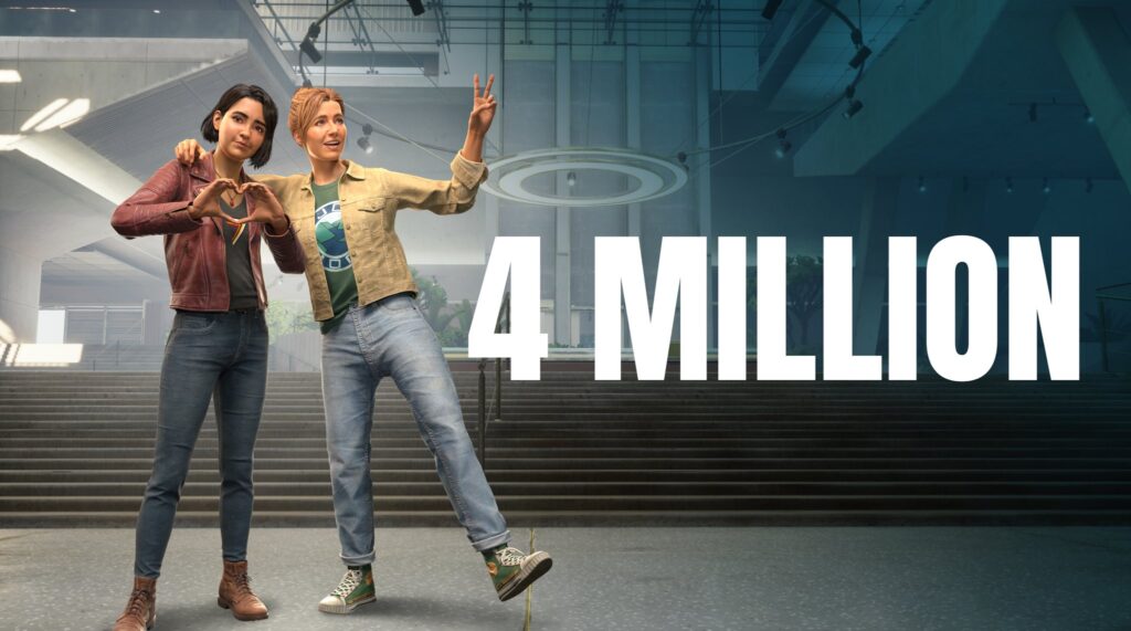Split Fiction box art with sales milestone banner