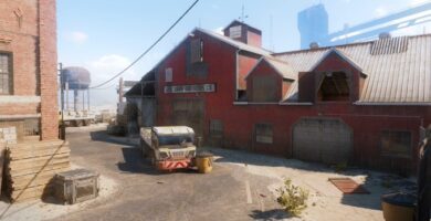 Fringe map remake in Call of Duty: Black Ops 6 multiplayer, showing farm town scenery