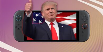 Nintendo Switch 2 concept with price tag and U.S. flag background