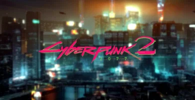 Teaser concept art for Cyberpunk 2077 sequel with a futuristic cityscape beyond Night City