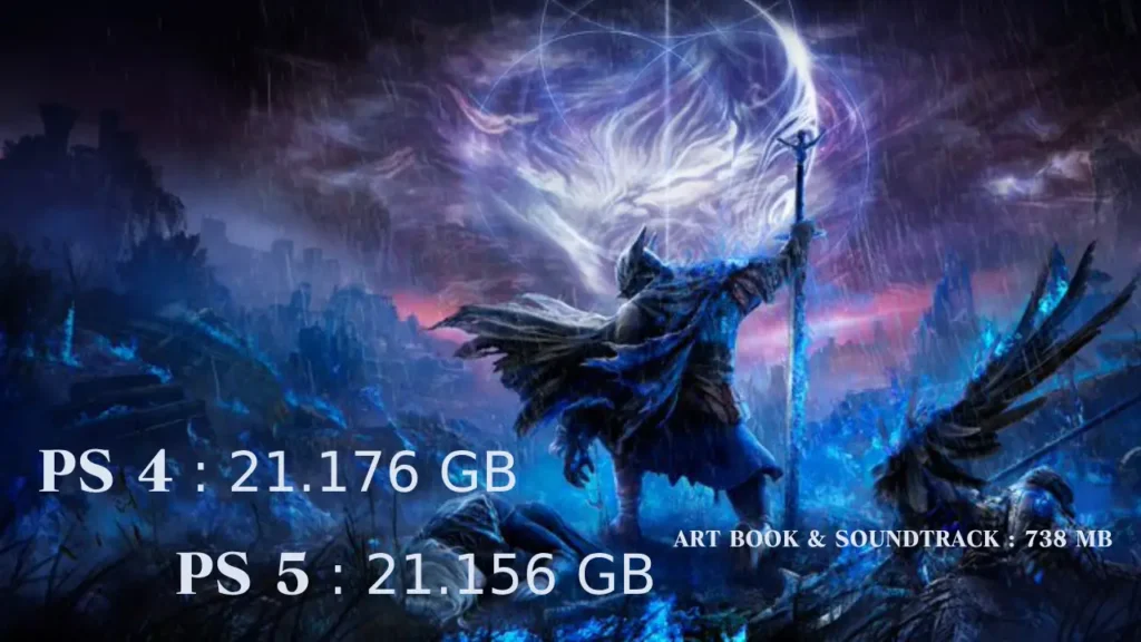Elden Ring Nightreign PlayStation file size screenshot with artbook and soundtrack details