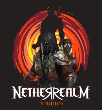 NetherRealm Studios logo with Mortal Kombat 1 character fading into shadows