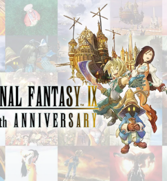 FF9 anniversary character artwork featuring Zidane, Garnet, Vivi, and Steiner