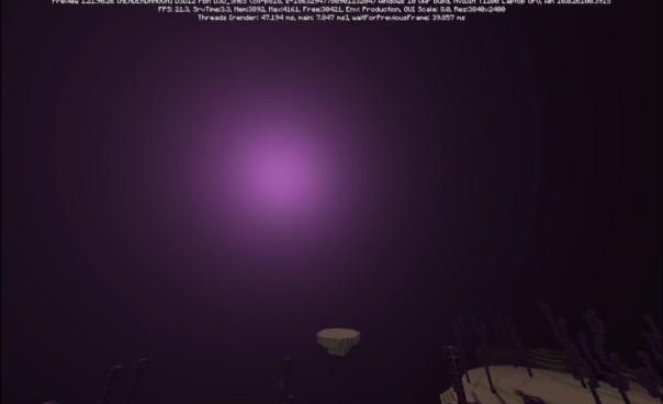 Supernova light effects glowing in Minecraft’s End Dimension after Vibrant Visuals Update