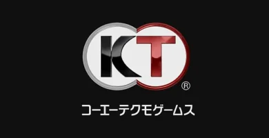 Koei Tecmo logo with game covers and profit chart background