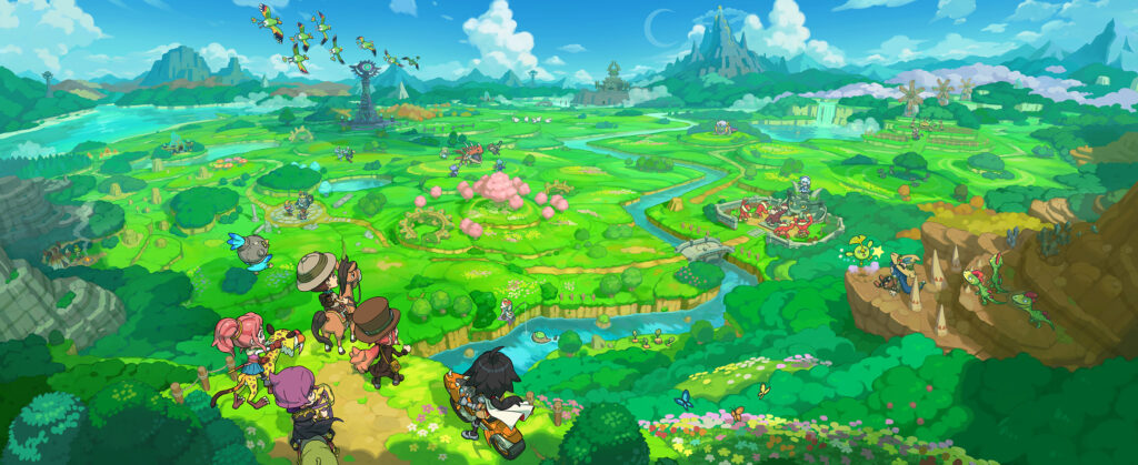 Fantasy Life i gameplay showcasing colorful characters exploring the island of Reveria