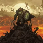 Box art of Doom: The Dark Ages with a note highlighting 85 GB required download