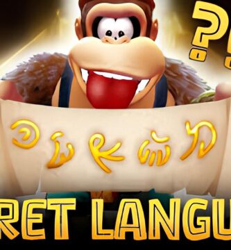 YouTuber 2Chrispy decoding glyph symbols from Donkey Kong Bananza trailer footage