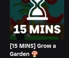 Screenshot of Grow a Garden Roblox game showing colorful garden landscape and player avatars