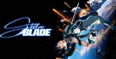 Stellar Blade PC release banner with region lock warning overlay