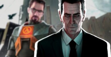 Half-Life 3 concept image with Gordon Freeman and City 17 background