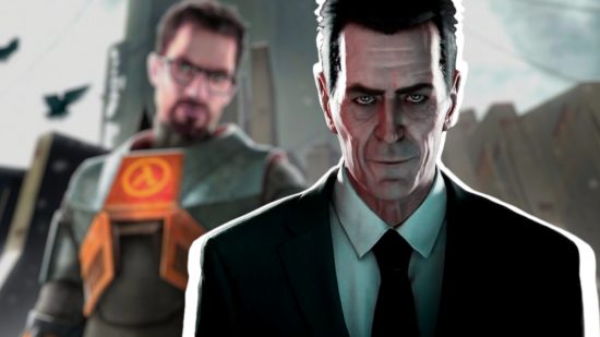 Half-Life 3 concept image with Gordon Freeman and City 17 background
