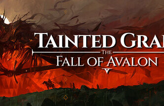 Screenshot of Tainted Grail: The Fall of Avalon showcasing dark fantasy landscapes and open-world exploration