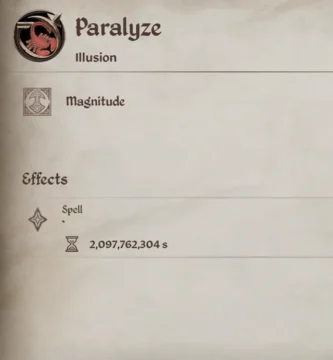 Oblivion Remastered character frozen by magic spell in Cyrodiil landscape