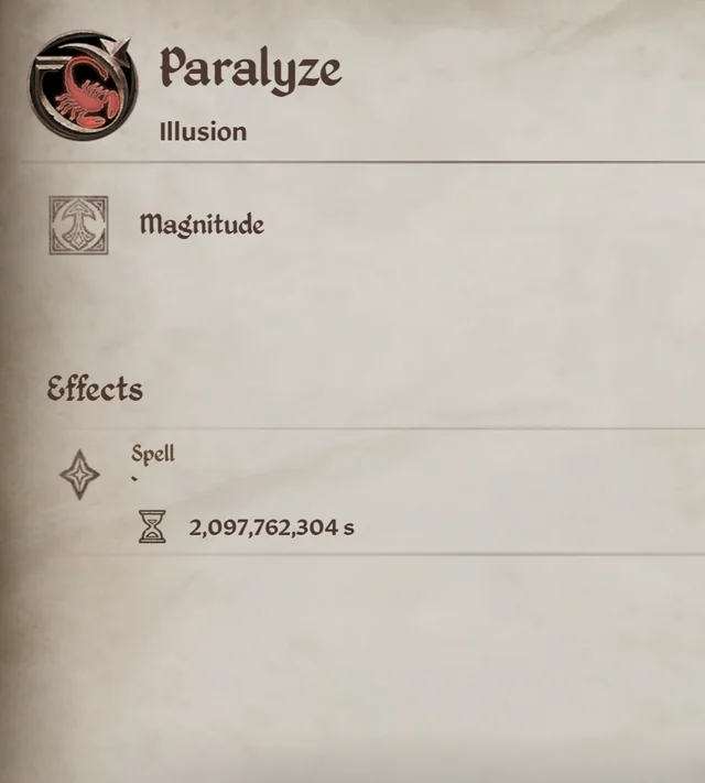 Oblivion Remastered character frozen by magic spell in Cyrodiil landscape