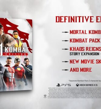 Mortal Kombat 1 Definitive Edition promotional cover art with DLC characters