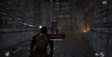 Player sneaking in Oblivion Remastered showcasing the effect of boots on stealth.
