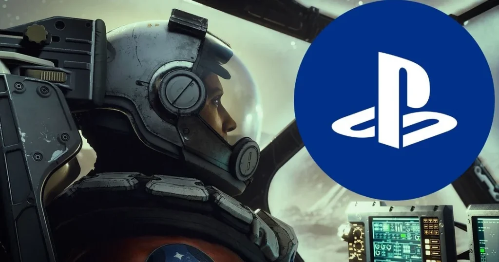 Starfield gameplay with PlayStation 5 logo teaser