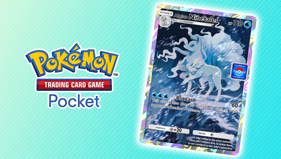 Alolan Ninetales full art card in Pokémon TCG Pocket drop event