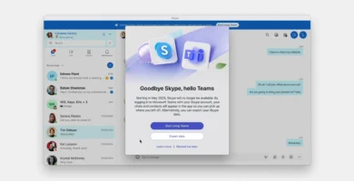 Skype shutdown message on app screen in 2025