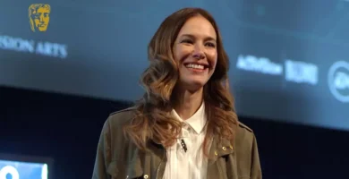 Jade Raymond on stage at a PlayStation event, representing Haven Studios