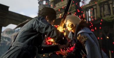 Lost Soul Aside protagonist in combat with glowing energy effects and fantasy environment