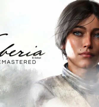 Kate Walker stands in a snow-covered village in Syberia Remastered with updated 4K graphics