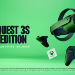 Meta Quest 3S Xbox Edition headset in box next to Xbox controller and Game Pass Ultimate card