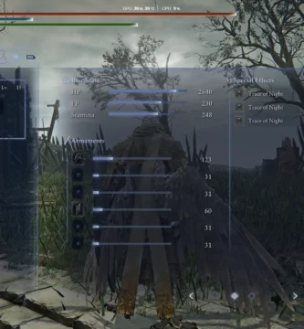 Screenshot of Elden Ring Nightreign mod showing enhanced solo play stats and combat