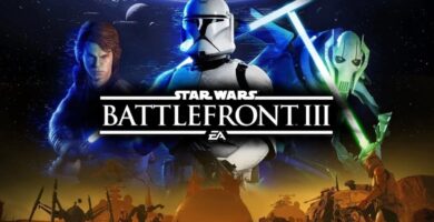 Star Wars Battlefront 2 gameplay with canceled sequel banner and EA logo