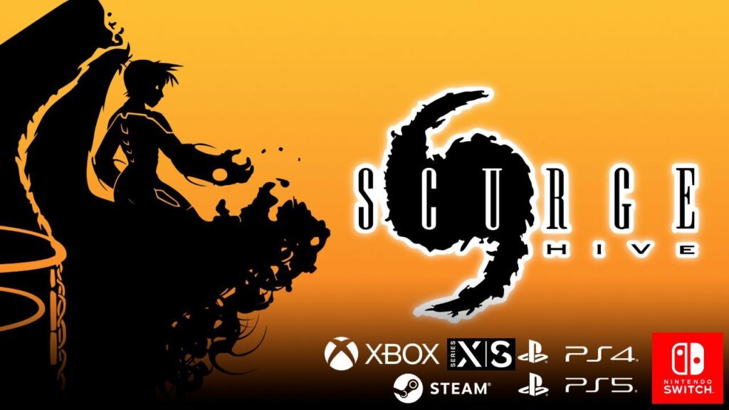 Scurge: Hive gameplay screenshot featuring bounty hunter Jenosa Arma in a science facility