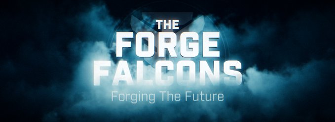 The Forge Falcons' custom Halo Infinite map with creators silhouetted in front