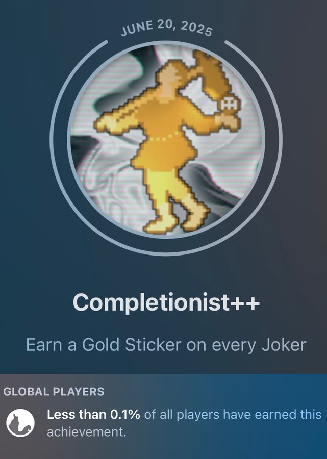 Balatro developer LocalThunk celebrates unlocking all Steam achievements ahead of version 1.1 update
